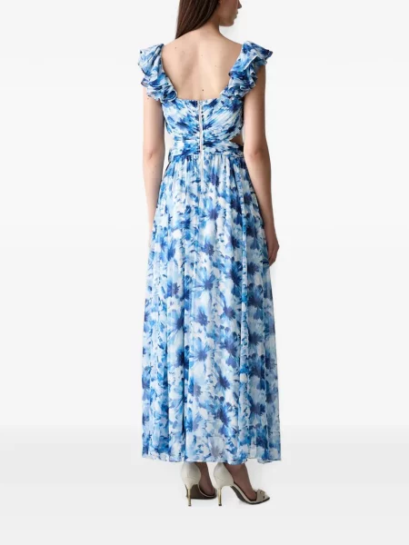 Rochie maxi Morgan cu model floral cu imagine albastru