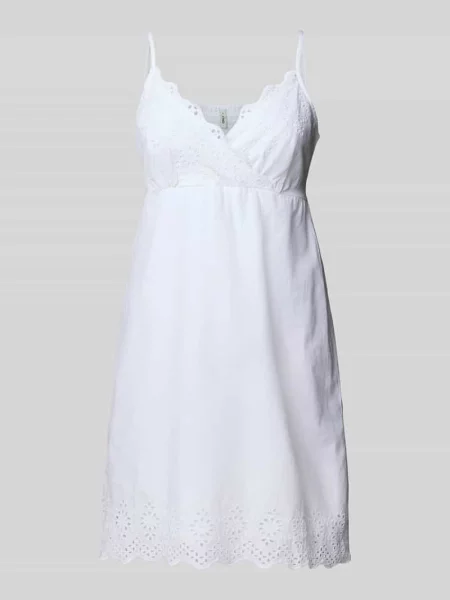 Sukienka mini lekko rozkloszowana z ażurową koronką model ‘LOU LIFE’ Only biała