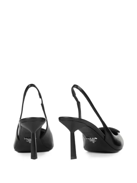 Pantofi cu toc Prada din piele slingback negru
