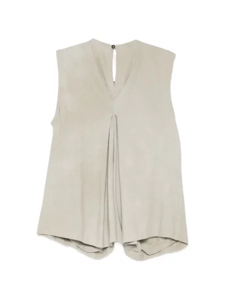 Top Ziggy Chen cu volane drapat verde