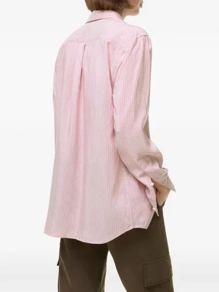 Cămașă Burberry de mătase cu dungi roz
