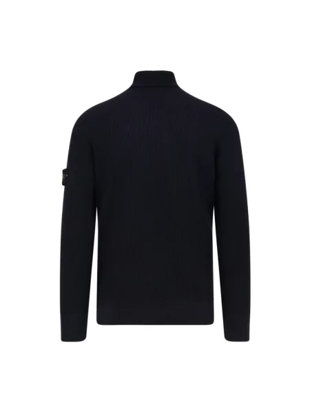Sweter z golfem Stone Island z kamieniami niebieski