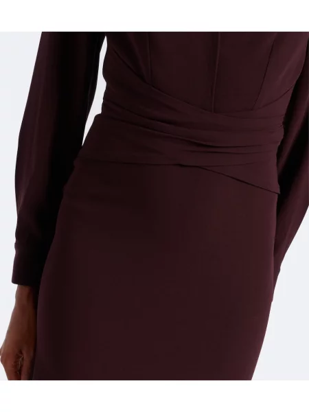 Rochie midi Roland Mouret drapată maro