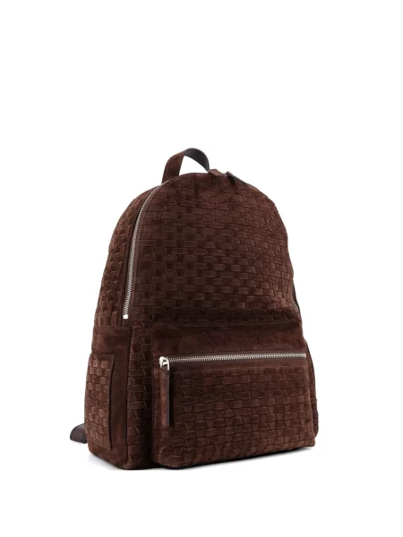 Rucsac Orciani din piele de căprioară maro
