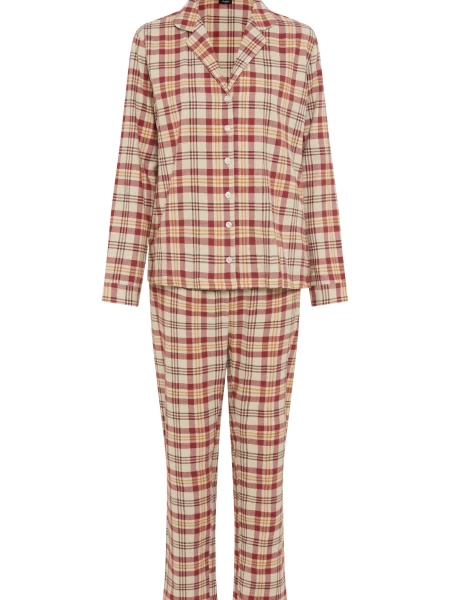 VIVANCE by LASCANA Pijama / roșu / roșu burgundy bej