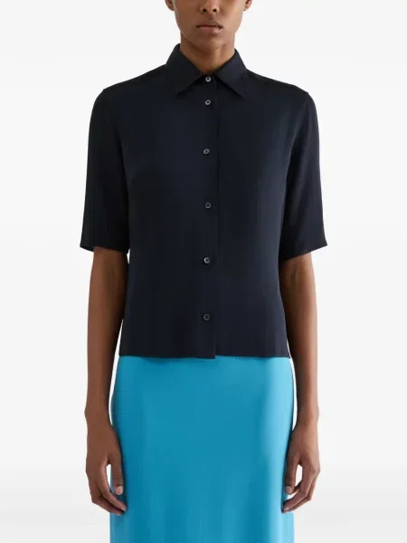 Cămașă Jil Sander din satin albastru