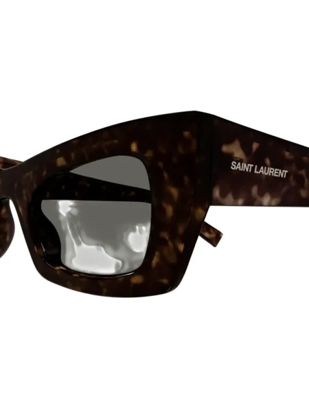 Ochelari de soare Saint Laurent Eyewear cu imprimeu geometric maro