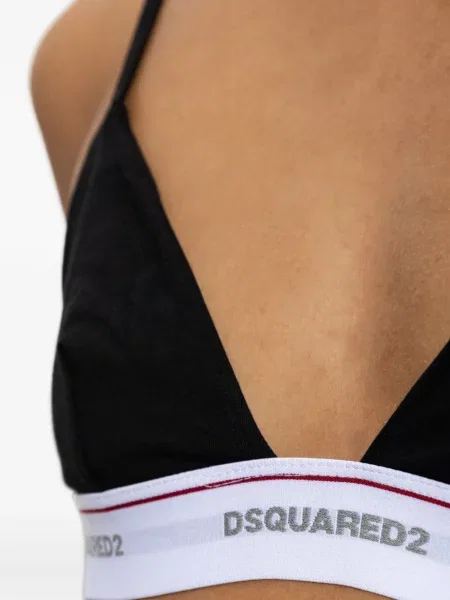 Sutien triunghi Dsquared2 cu autograf negru