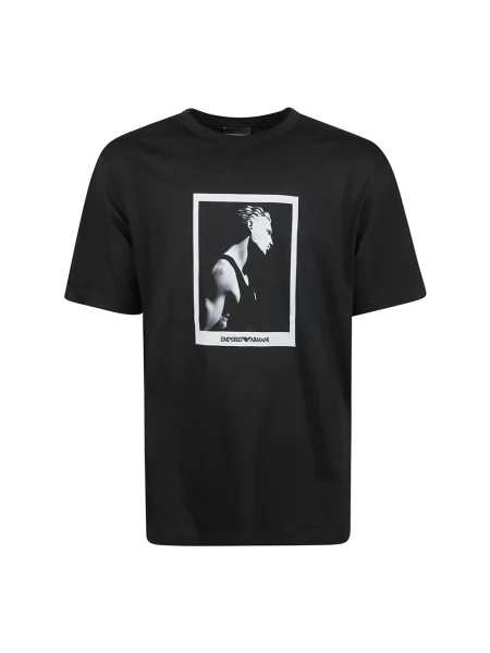 Koszulka Emporio Armani z nadrukiem czarna
