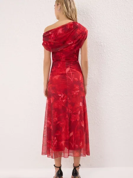 Trendyol Rochie de cocktail / deschis / roşu închis roșu