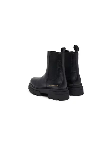 Kotníková obuv s elastickým prvkem Tommy Hilfiger Leather Chunky Chelsea Boot černá