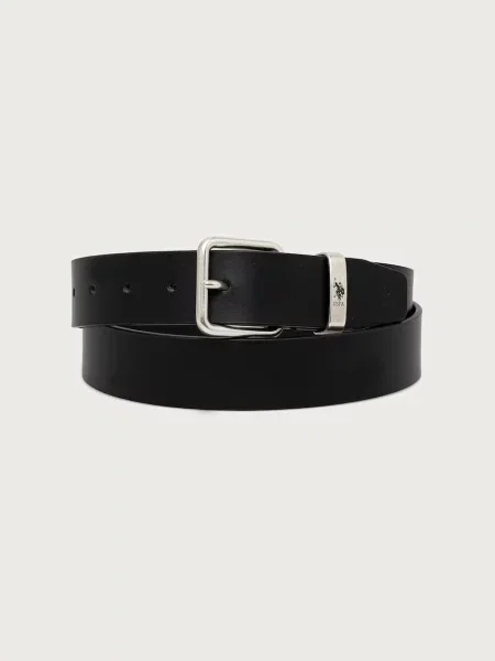 U.S. Polo Assn. curea pentru bărbați din piele SILVER LAKE negru