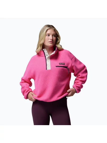 Bluză fleece pentru femei Columbia Helvetia II Cropped Half Snap Fleece nico/dark stone