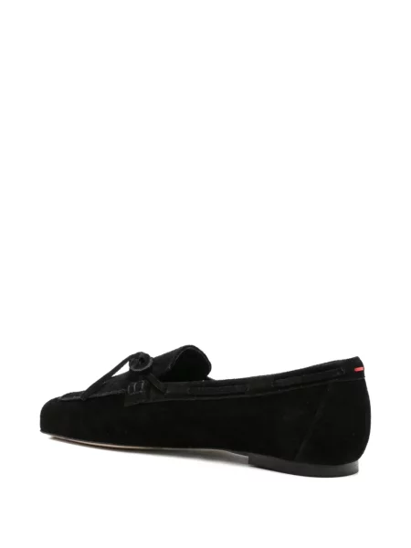 Pantofi loafer Aeyde cu funde din piele de căprioară negru