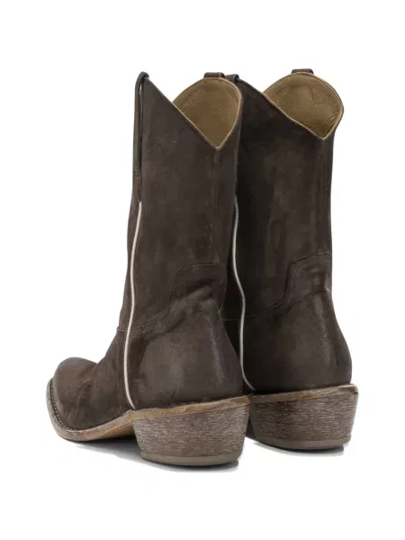 Botine Moma din piele de căprioară maro