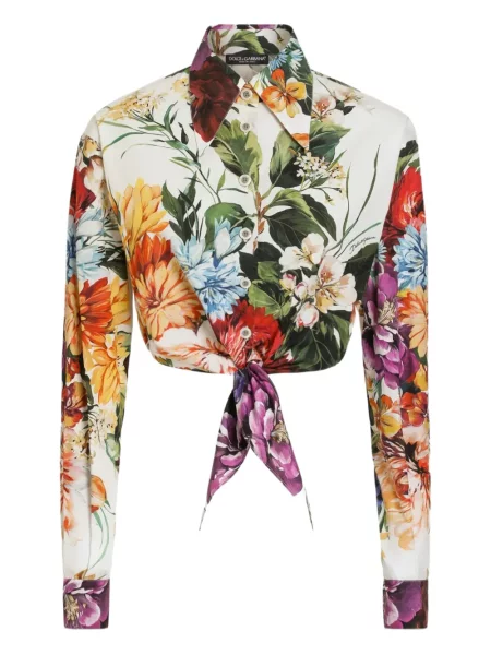 Bluză Dolce & Gabbana cu model floral cu imagine galben