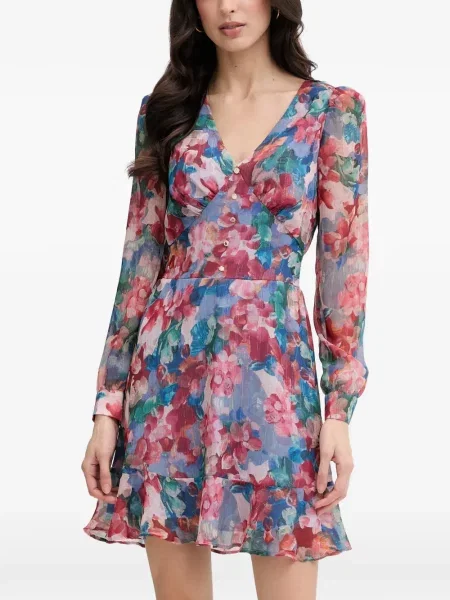 Rochie mini Morgan cu model floral cu imagine albastru