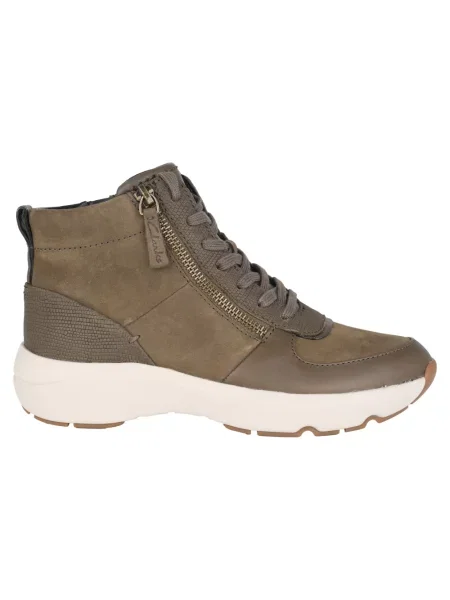 Sneakersy Clarks sznurowane skórzane zielone