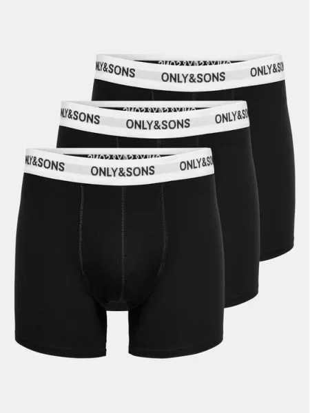 Only & Sons Boxerky ONSFITZ svetlosivá / čierna biela