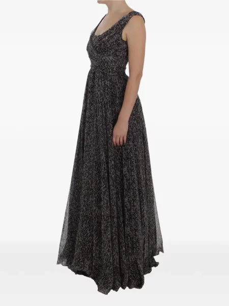 Rochie maxi Dolce & Gabbana de mătase negru