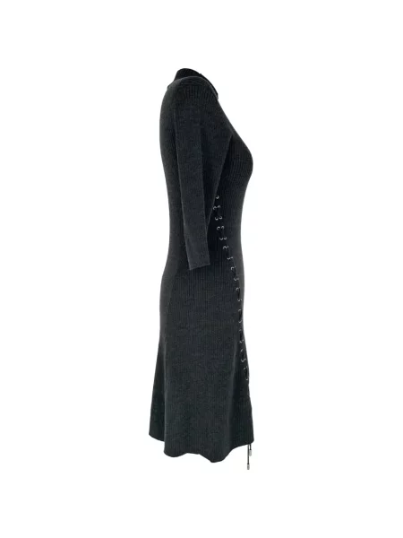 Rochie Maje cu șireturi tricotate gri