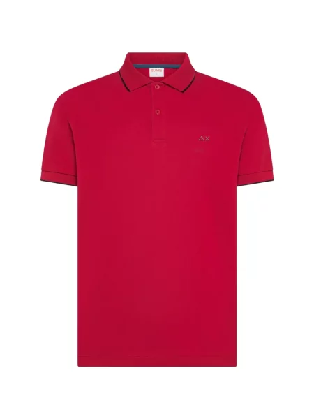 Tricou polo Sun68 cu broderie roșu
