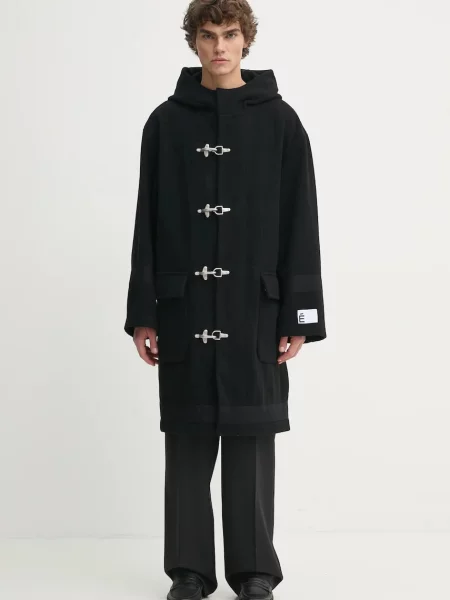 Vlněný kabát Études Studio přechodný černá