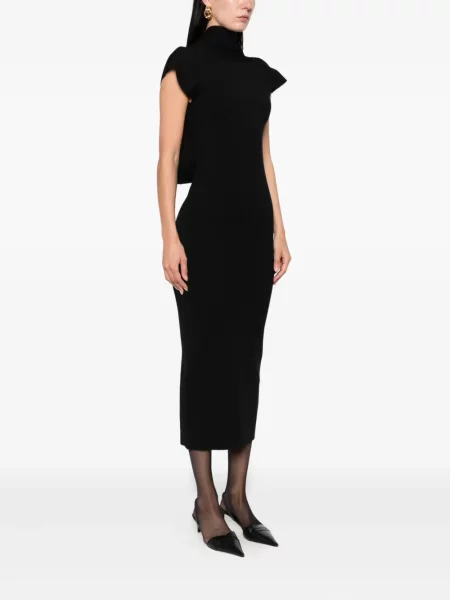 Rochie midi Alberta Ferretti fără mâneci până la genunchi de costum negru