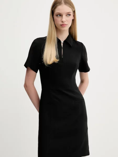 HUGO sukienka mini rozkloszowana czarny