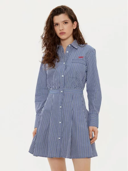 Tommy Jeans sukienka mini rozkloszowana granatowy