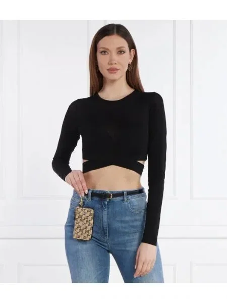 Elisabetta Franchi Pulover | Cropped Fit negru