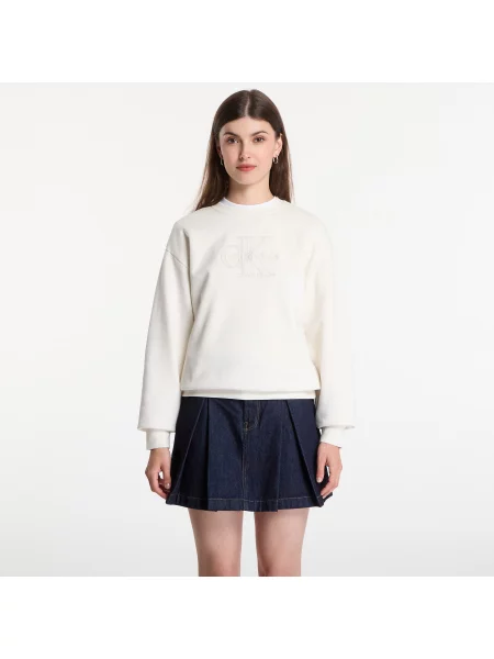Palton Calvin Klein Jeans din material terry alb