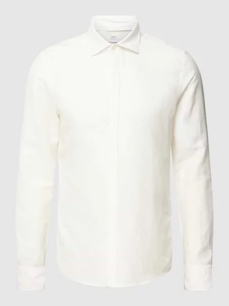 Koszula smokingowa premium o kroju slim fit z domieszką lnu Eterna beżowa