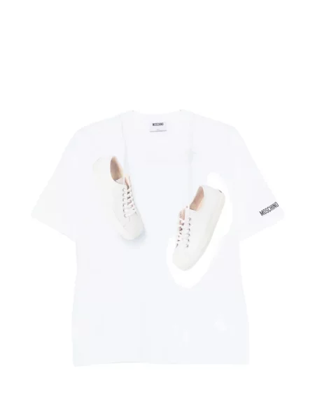 Tricou Moschino scurt alb