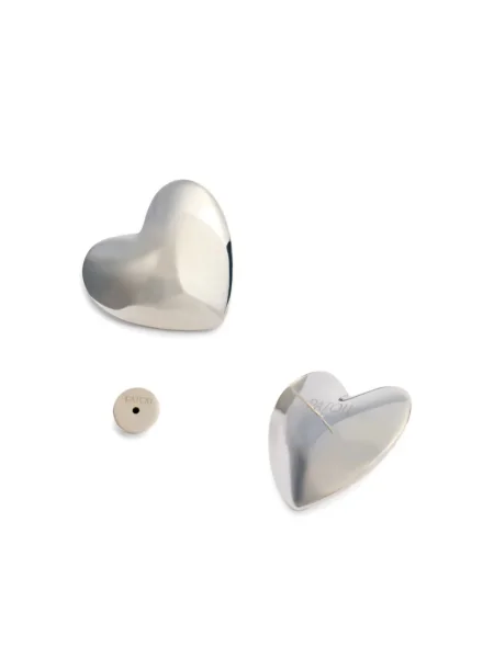 Kolczyki Patou w serca srebrne