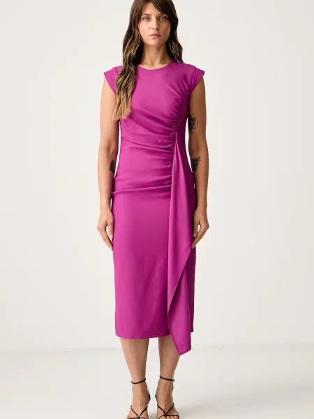 HUGO rochie cu vâscoză Koleni violet