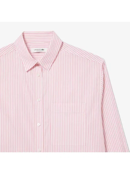 Lacoste Oversizowa Koszula Z Popeliny różowa