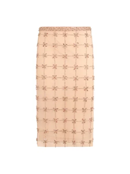 Spódnica midi Pinko z kryształkami dzwony różowa