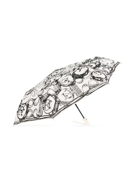 Ursuleț de pluș umbrelă Moschino cu imagine alb