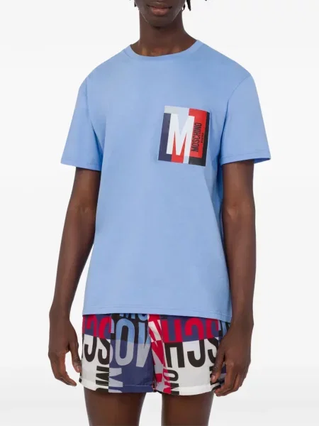 Tricou Moschino cu autograf albastru