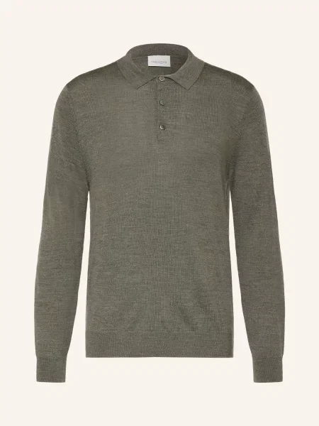 Profuomo Pletená Polokošile Z Merino Vlny khaki