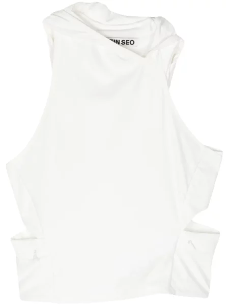 Top Hyein Seo asymetryczny biały