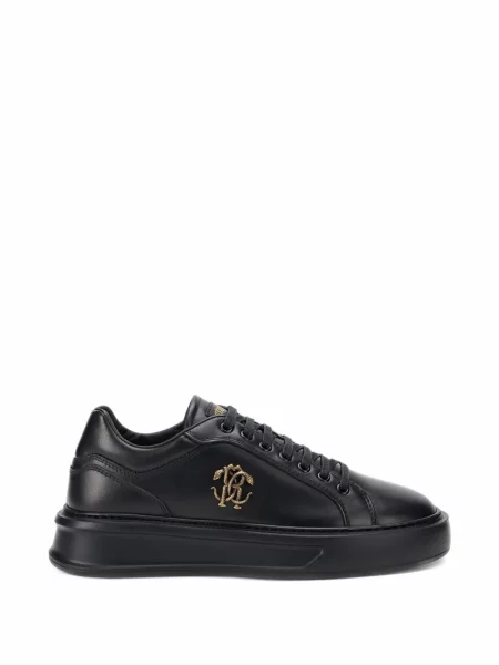 Platform talpú sneaker Roberto Cavalli autogrammal fekete
