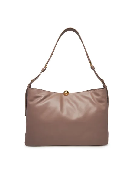 Кожена чанта Furla сиво