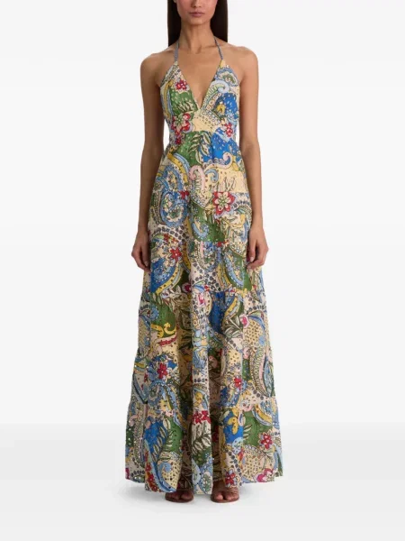 Rochie Alice + Olivia cu imagine cu model paisley galben