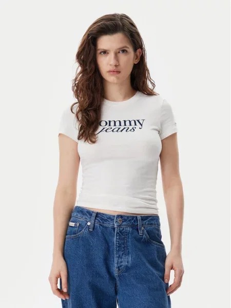 Tommy Jeans Marškinėliai Essential Écru