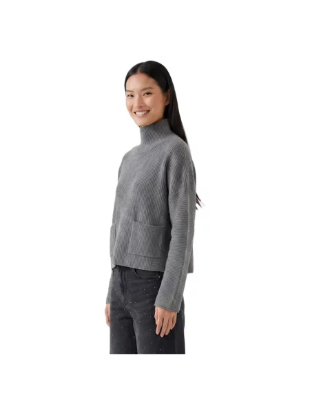 Sweter Oui wełniany szary