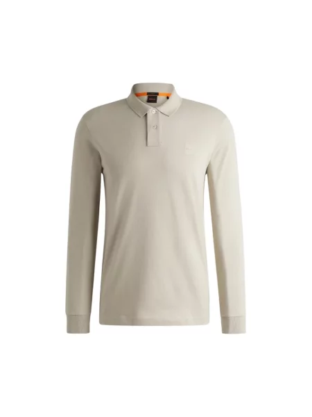 Boss Koszulka Polo Z Dżerseju Passerby Slim Fit beige beżowa