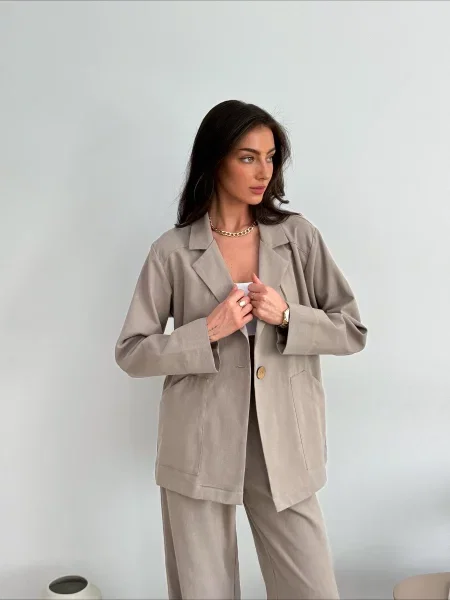 Піджаки ART KNIT льон/бавовна бежевий