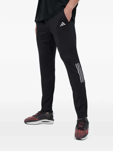 Τρέξιμο παντελόνι Adidas από διχτυωτό slip-on μαύρο